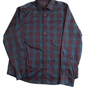 UNTUCKit Men’s Shirt Sz L Purple Blue Plaid Slim Fit Lanza